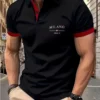 Summer New Men's Milano Print Short Sleeve Lapel Polo Shirt Casual Button Solid Color Polo Shirt Sports Tops Oversized Tees 4 kf S9950c6e2bfe84d279c16303baa61aa6b3