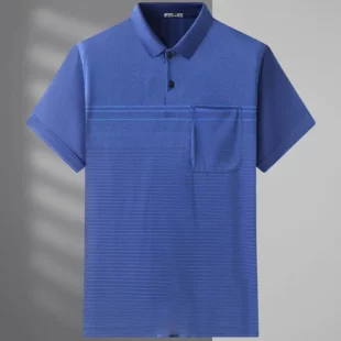 2023 New Men's T-shirt Short Sleeve Polo-Neck Commuter Summer Basic Fashion Casual All-match England Striped Pockets Pullovers 5 kf S9a67ee27e78049388fd9ef004887c164q