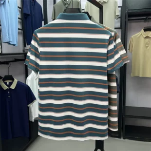 Brand exquisite letter emboss men short sleeve polo shirt high-end business casual Korean style T-shirt fashion striped new top 4 kf S9c8c6aa9fcfd4c9f8f6e75bf504e7f2et