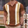 2025 Men's Summer Short-sleeved Knitted Polo Shirts Blouse Cardigan Vintage Slim Stretch Tshirts Top Business Casual Male Shirts 6 kf S9cc4fa747403422fb7e90433acfb43b7b
