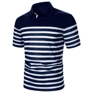 Men Short Sleeve Polo Shirt Two-Color Splicing And Stripe Design Tops Streetwear Casual Fashion Contrast Color Men Polo Shirt 1 kf S9ecffe07b8554d89a2536380fb9bd49fn