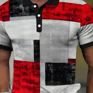 Men's Geometry Stripe Graphic Prints Geometry Polo Shirt Golf Shirt Short Sleeves Shirt Outdoor Street Print Clothing Apparel 1 kf Sa160e391403e41af877b93aaf0dd4378z