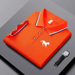 Embroidered Men's Polo Shirt, Summer Trend Short Sleeved Top of the Line Business Casual Comfortable Breathable Polo Shirt 2 kf Sa354182615794fd5ab43966d8398d0ccI