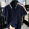 100% pure cotton summer men's striped collar short sleeve fashion hot selling polo shirt high-quality breathable comfort T-shirt 2 kf Sa69d720b120d4425b921af422ea66bdd4