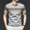 BROWON Brand 2025 Summer Men Polo Shirt Short Sleeve Lapel Collared Smart Casual Striped Office Polo Tops Tees for Men 6 kf Sa9d82ba39d2344e883744a91c27614faO