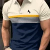 Men'S Casual Short Sleeve Polo Shirt with 3D Horse Print Striped Color Block Design Sporty Style Collared Golf Shirt for Summer 7 kf Sab3b728437c042868ecab2fd693d3f5ae