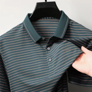 High quality luxury brand short sleeve polo shirt exquisite emboss comfort casual summer lapel T-shirt fashion stripe men's wear 2 kf Sadb5207ea48a4fb0b76955425d838007M