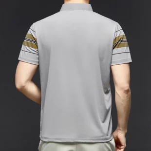 BROWON Brand 2025 Summer Men Polo Shirt Short Sleeve Lapel Collared Smart Casual Striped Office Polo Tops Tees for Men 3 kf Saef61cdee3c8480c857d128821be71cdR