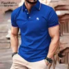 Minimalist Lapel Polo Shirt for Men Striped Men's Short Sleeve Tee Summer Men's Clothing Business T Shirt for Man Polo Shirt Top 2 kf Sb7ed0e399ab943ccb8297eba6d1737a33