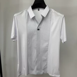 Personality striped patchwork short sleeve men polo shirt fashion brand letter embossed summer ice silk breathable trend T-shirt 4 kf Sbda8539dae0a4f5ebf43c5cd29217fc7x