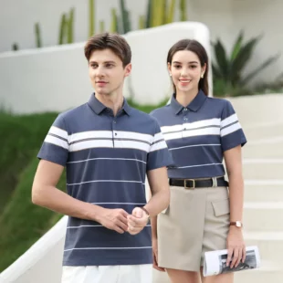 Summer men's polo shirt pure cotton short sleeved T-shirt thin striped business casual breathable wrinkle resistant top 2 kf Scab7f556f96c4372b3c6397a3c3dfcf8f