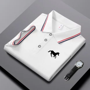 Embroidered Men's Polo Shirt, Summer Trend Short Sleeved Top of the Line Business Casual Comfortable Breathable Polo Shirt 5 kf Sdc987b045e964c179df76fc4741aa211L