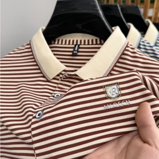 High quality breathable cotton short sleeve men's POLO shirt 2024 summer exquisite brand badge stripe design top soft T-shirt 1 kf Sdca467ca416b4ee0a8e0fc0024bda958v