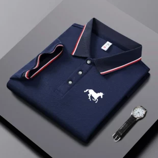 Embroidered Men's Polo Shirt, Summer Trend Short Sleeved Top of the Line Business Casual Comfortable Breathable Polo Shirt 4 kf Sdcb9d5cda751486587f0bc839f69d7aaH