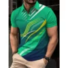 New 3D Printed Colorful Striped Man Polo Shirts Geometric Color Block Pattern Men's Clothes Shirt Casual Lapel Short Sleeve Tops 4 kf Sdf61a1648fe04d09bc12f0cd49aad861L
