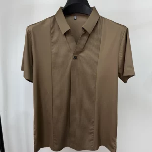 Personality striped patchwork short sleeve men polo shirt fashion brand letter embossed summer ice silk breathable trend T-shirt 5 kf Sef209bc2ed69405aa70054c0508a34be5