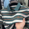 Brand exquisite letter emboss men short sleeve polo shirt high-end business casual Korean style T-shirt fashion striped new top 3 kf Sf8969a39a98049c5b4b22b785eee9a34U