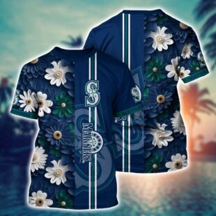 MLB Seattle Mariners Blossom Bloom All Over Print T-Shirt
