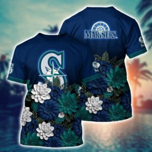 MLB Seattle Mariners Floral Vibes All Over Print T-Shirt