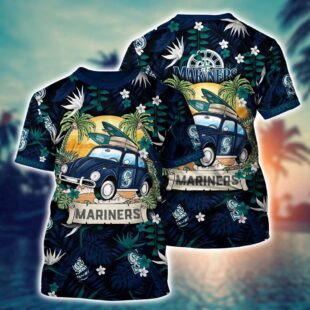 MLB Seattle Mariners Fusion Elegance All Over Print T-Shirt