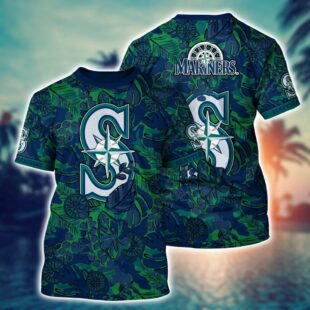 MLB Seattle Mariners Sleek Baseball Vibes All Over Print T-Shirt