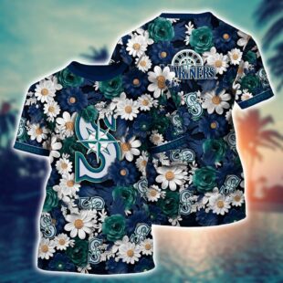 MLB Seattle Mariners Sunset Slam Serenade All Over Print T-Shirt