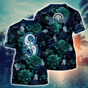 MLB Seattle Mariners Tropical Trends All Over Print T-Shirt