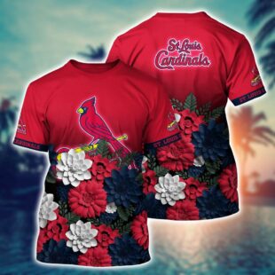 MLB St. Louis Cardinals All Over Print T-Shirt Floral Vibes For Fans Sports