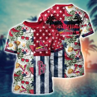 MLB St. Louis Cardinals All Over Print T-Shirt Tropical Triumph Threads For Fans Sports