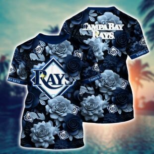 MLB Tampa Bay Rays All Over Print T-Shirt Tropical Trends For Fans Sports