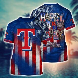 MLB Texas Rangers All Over Print T-Shirt Baseball Bloom Burst For Fans Sports
