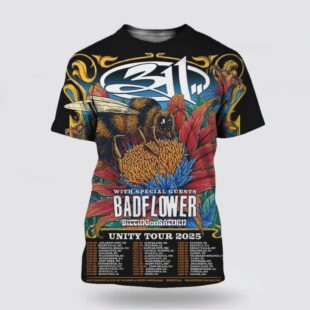 311 The Unity Tour 2025 Tour Dates Celebrating New Album Full Bloom And 30 Years 3D T-Shirt