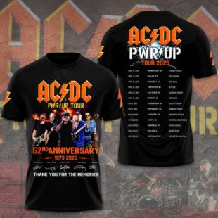 AC DC Pwr Up Tour 2025 52nd Anniversary 1973 2025 3D T-Shirt