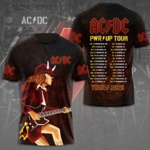 AC DC Pwr Up Tour 2025 Rock 3D T-Shirt