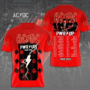 AC DC Pwr Up Tour 2025 Thunder 3D T-Shirt