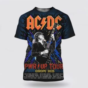 ACDC PWR Up Tour Europe 2025 Official Tour 3D T-Shirt