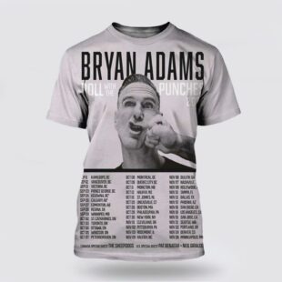 Bryan Adams Roll With The Punches 2025 North America Tour 3D T-Shirt