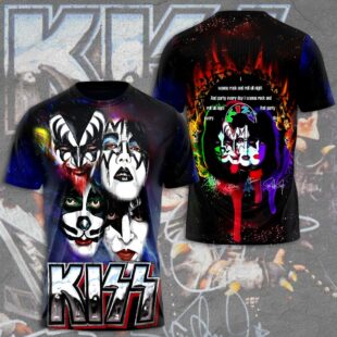 Kiss Band Artwork All Over Print T-Shirt