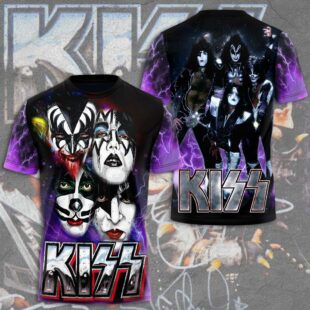 Kiss Band Records All Over Print T-Shirt