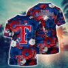 MLB Texas Rangers All Over Print T-Shirt Sunset Slam Chic For Fans Sports