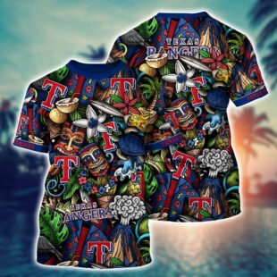 MLB Texas Rangers All Over Print T-Shirt Sunset Symphony For Fans Sports