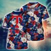 MLB Texas Rangers All Over Print T-Shirt Tropical Tranquility Bloom For Fans Sports