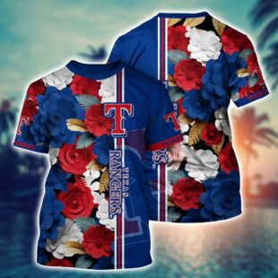 MLB Texas Rangers All Over Print T-Shirt Tropical Twist For Fans Sports