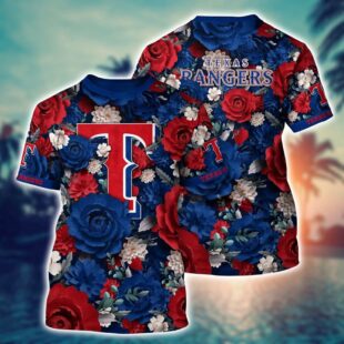 MLB Texas Rangers All Over Print T-Shirt Tropical Twist For Sports Enthusiasts