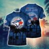 MLB Toronto Blue Jays All Over Print T-Shirt Casual Style For Fans Sports