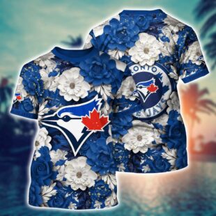 MLB Toronto Blue Jays All Over Print T-Shirt Flower Tropical For Sports Enthusiasts
