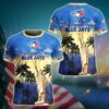MLB Toronto Blue Jays All Over Print T-Shirt Tropical Elegance For Fans Sports