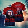 MLB Washington Nationals All Over Print T-Shirt Casual Style For Fans Sports