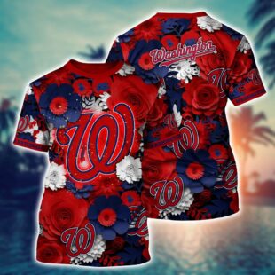 MLB Washington Nationals All Over Print T-Shirt Sunset Slam Chic For Fans Sports
