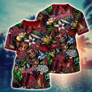 MLB Washington Nationals All Over Print T-Shirt Sunset Symphony For Fans Sports